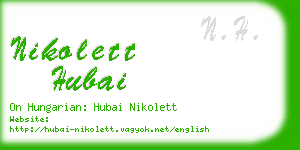 nikolett hubai business card